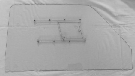 Polycarbonate front door window for Fiat 126p FL + window slider