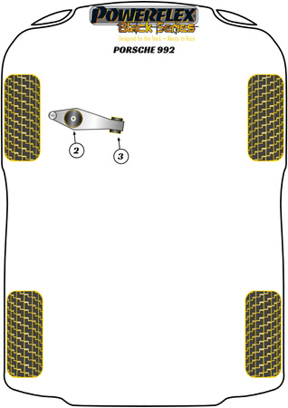 Priekinė vikšro valdymo svirtis išorinė įvorė Powerflex poliuretano įvorė Black Series Porsche 911 992 (2021 on) PFF57-804BLK