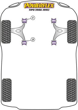 Front Lower Wishbone Front Bush Powerflex Polyurethane Bush Road Series Fiat Tipo (1988-1995) PFF1-801