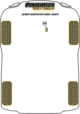 Untere hintere Motorhalterungsbuchse - Track/MSport Powerflex Polyurethanbuchse Black Series Citroen Jumpy / Dispatch (1995 - 2007) PFF50-306BLK