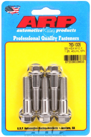 ARP M10 x 1.25 x 40 hex SS bolts (5pcs)