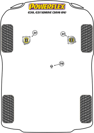 PowerAlign Wheel Mounting Guide Pin Powerflex Polyurethane Bush Road Series BMW 5 Series G30, G31, F90 (2016 on) G30, G31 XDrive (2016 on) PF99-514-125