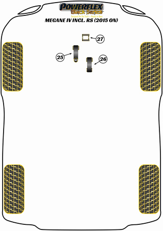 Alacsonyabb nyomatéktartó - Track/Msport Powerflex poliuretán szilent Black Series Renault Megane Models Megane IV Incl. RS (2015 on) PFF60-8026BLK
