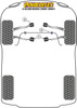 Wewnętrzna tuleja przedniego górnego wahacza z regulacją wyprzedzenia sworznia Powerflex Road Series Mercedes-Benz C-CLASS & W203/S203 (2000-2007)	 PFF40-502G