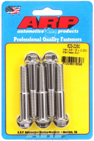 ARP "3/8""-16 x 2.250 hex SS bolts" (5pcs)