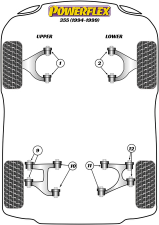 PowerAlign Laufrad-Montageanleitung Stift Powerflex Polyurethanbuchse Road Series Ferrari F355 (1994 - 1999) PF99-514-15