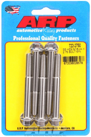 Śruby ARP "5/16""-24 x 2.750 hex SS bolts" (5pcs)