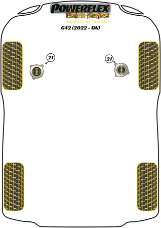 Motoraufhängungs-Einsatzsatz Powerflex Polyurethanbuchse Black Series BMW 2 Series G42 (2022-ON) PFF5-4020BLK