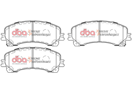 Priekinės DBA stabdžių trinkelės Xtreme Performance – DB15000XP