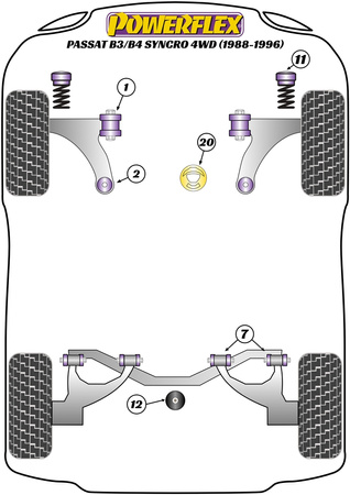 Regulowana tuleja tylnego wahacza wleczonego Powerflex Road Series Volkswagen Passat Models & Passat B3/B4 (1988 - 1996)\Passat B3/B4 Syncro 4WD (1988 - 1996) PFR85-262G