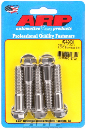 ARP "7/16""-14 X 2.000 hex 1/2 wrenching SS bolts" (5pcs)