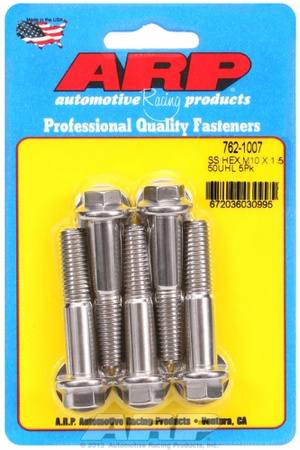 ARP M10 x 1.50 x 50 hex SS bolts (5pcs)