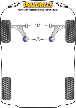 Przednia tuleja przedniego wahacza  Powerflex Road Series Toyota Alphard / Vellfire Models & Alphard / Vellfire 20/25 (2008 - 2015)  PFF76-701