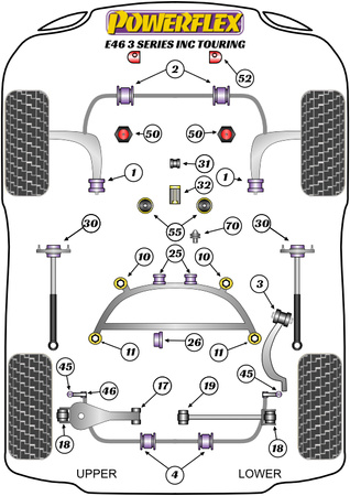 Regulowana poduszka silnika Powerflex Road Series BMW 3 Series & E46 (1999 - 2006)\E46 Coupe / Conv / Sedan / Touring PFF5-4650