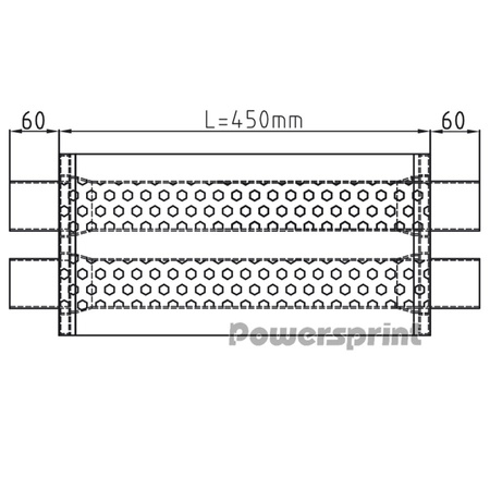 Powersprint HF-45 universal oval silencer
