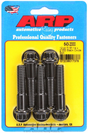 ARP "7/16""-14 x 2.000 12pt black oxide bolts" (5pcs)