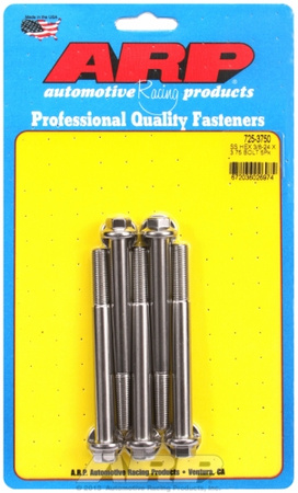 ARP "3/8""-24 x 3.750 hex 7/16 wrenching SS bolts" (5pcs)