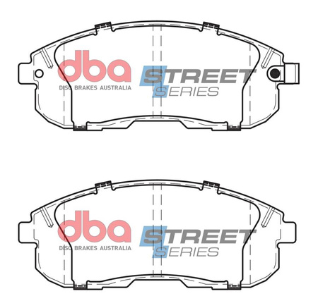 Klocki hamulcowe przednie DBA Brake Pads Street Series Ceramic - DB1232SS NISSAN 350Z Cube Juke 1st Gen Nismo Pulsar Skyline V35 V35 Stagea M35 Tiida SUZUKI SX4