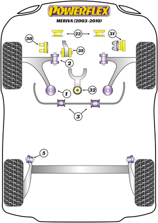 Zestaw śrub regulacji kąta pochylenia PowerAlign (12mm x 60mm) Powerflex road+black Vauxhall / Opel MERIVA MODELS & Meriva A (2003 - 2010) PFA100-12