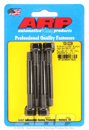 ARP 5/16-24x3.000 black hex WP pulley w/1.750" fan spcr stud