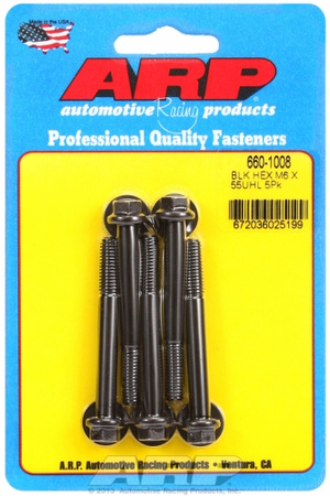 ARP M6 x 1.00 x 55 hex black oxide bolts (5pcs)