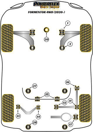 Tylna tuleja drążka stabilizatora 18.5mm Powerflex Black Series Seat Cupra Formentor (2020 on) & Formentor 4WD (2020 on) PFR85-815-18.5BLK