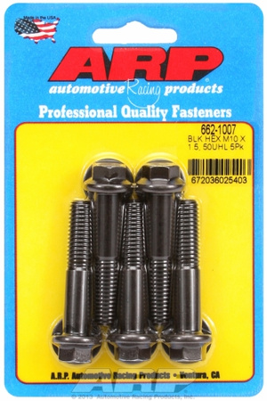 ARP M10 x 1.50 x 50 hex black oxide bolts (5pcs)