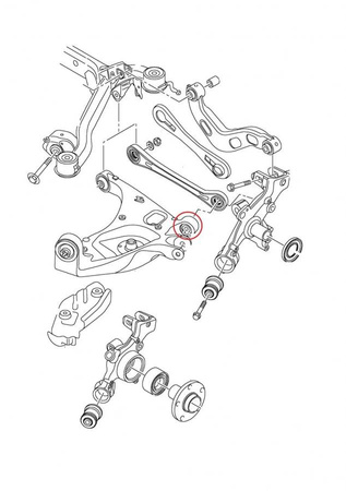 Tuleja wahacza tylnego, dolnego - zewnętrzna - MPBS: 0601721 Audi A4 B6, B7,
