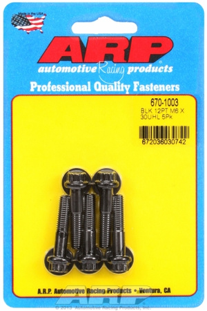 ARP M6 x 1.00 x 30 12pt black oxide bolts (5pcs)