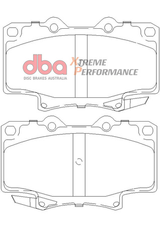 Klocki hamulcowe przednie DBA Brake Pads Xtreme Performance ECE R90 certified Hawk HB312x.591 - DB1199XP TOYOTA 4 Runner KZN130 LN130 VZN130 Hilux Surf LN131 Landcruiser FZJ80 HDJ80 HDJ81 HZJ80