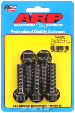 ARP "7/16""-14 x 1.500 12pt black oxide bolts" (5pcs)