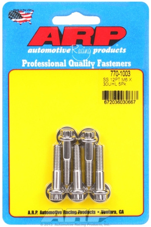 ARP M6 x 1.00 x 30 12pt SS bolts (5pcs)