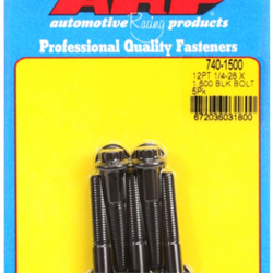 ARP "1/4""-28 x 1.500 12pt black oxide bolts" (5pcs)