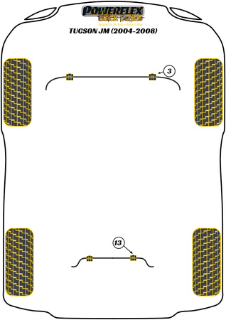 Tylna tuleja drążka stabilizatora 15mm  Powerflex Black Series Hyundai Tucson / iX35 Models & Tucson JM (2004 - 2008) PFR26-113-15BLK