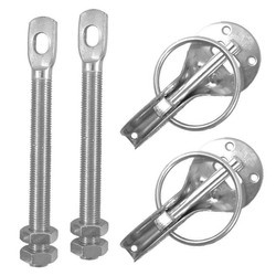 Aluminum pin clasps on the hood IRP