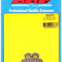 ARP "1/4""-28 SS fine hex nut kit " (5pcs)
