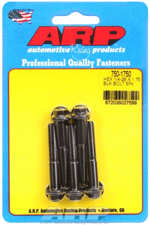 ARP "1/4""-28 x 1.750 hex black oxide bolts" (5pcs)