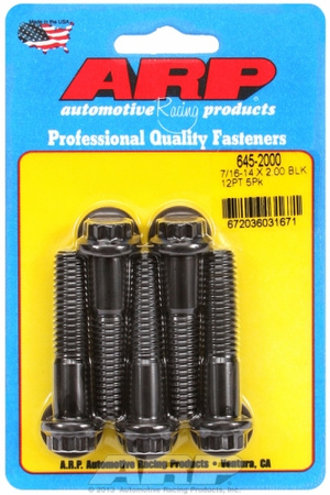 Śruby ARP "7/16""-14 X 2.000 12pt 1/2 wrenching black oxide bolts"5pcs