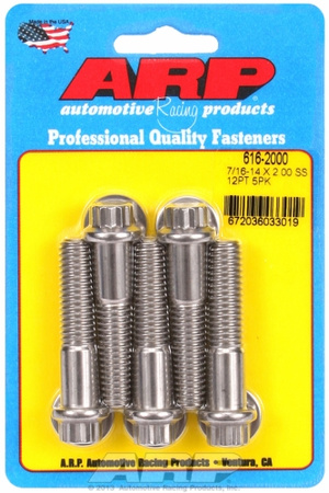 ARP "7/16""-14 X 2.000 12pt SS bolts" (5pcs)