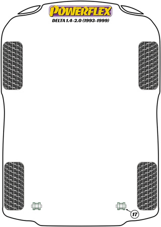 Rear Anti Roll Bar Outer Bush  Powerflex Polyurethane Bush Heritage Collection Lancia Delta 1.4-2.0 (1993-1999) PFR30-311H