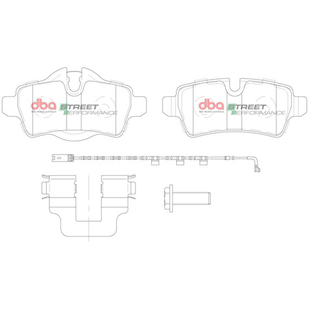 Klocki hamulcowe tylne DBA Brake Pads Street Performance Hawk HB574x.636 - DB2214SP MINI Clubman R55 Clubvan Convertible R57 Coupe R58 Hatch 2nd Gen R56 Roadster R59