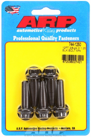 ARP "3/8""-24 x 1.250 12pt 7/16 wrenching black oxide bolts"5pcs