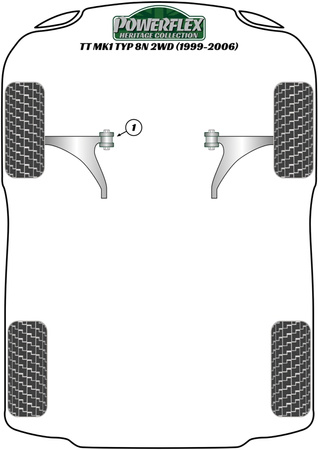 Front Wishbone (Cast) Rear Bush Powerflex Polyurethane Bush Heritage Collection Audi TT Models TT MK1 TYP 8N (1999-2006) TT Mk1 Typ 8N 2WD (1999-2006) PFF3-610H