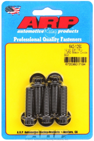 ARP "3/8""-16 x 1.250 12pt black oxide bolts" (5pcs)