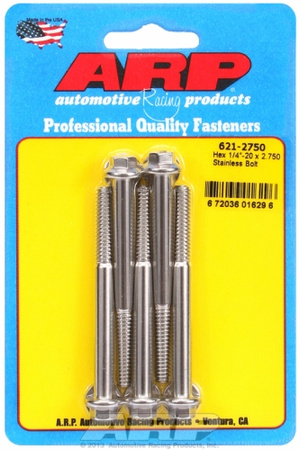 ARP "1/4""-20 x 2.750 hex SS bolts" (5pcs)