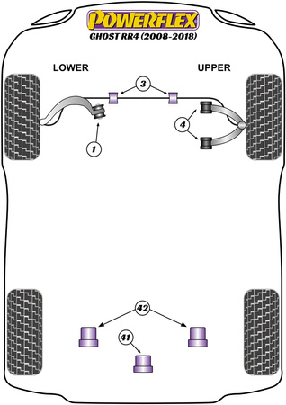 Jack Pad adapteris Powerflex poliuretano įvorė Road Series Rolls-Royce Ghost RR4 (2008 - 2018 ) PF5-4660
