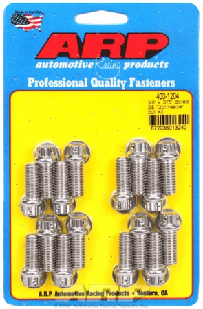 ARP "3/8"" x .875 drilled SS 12pt header bolt kit"