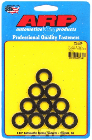 ARP M12 ID .875"OD chamfer black washers-3mm-10pcs