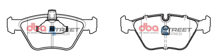 Klocki hamulcowe przednie DBA Brake Pads Street Series Ceramic - DB1364SS BMW ALPINA B3 E46 D10 E39 3 Series 330 X 4WD E46 5 520 523 525 528 530 535 E34