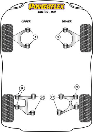 Rear Lower Wishbone Inner Bush Powerflex Polyurethane Bush Road Series Ferrari 456 (1992 - 2003) PFR17-412